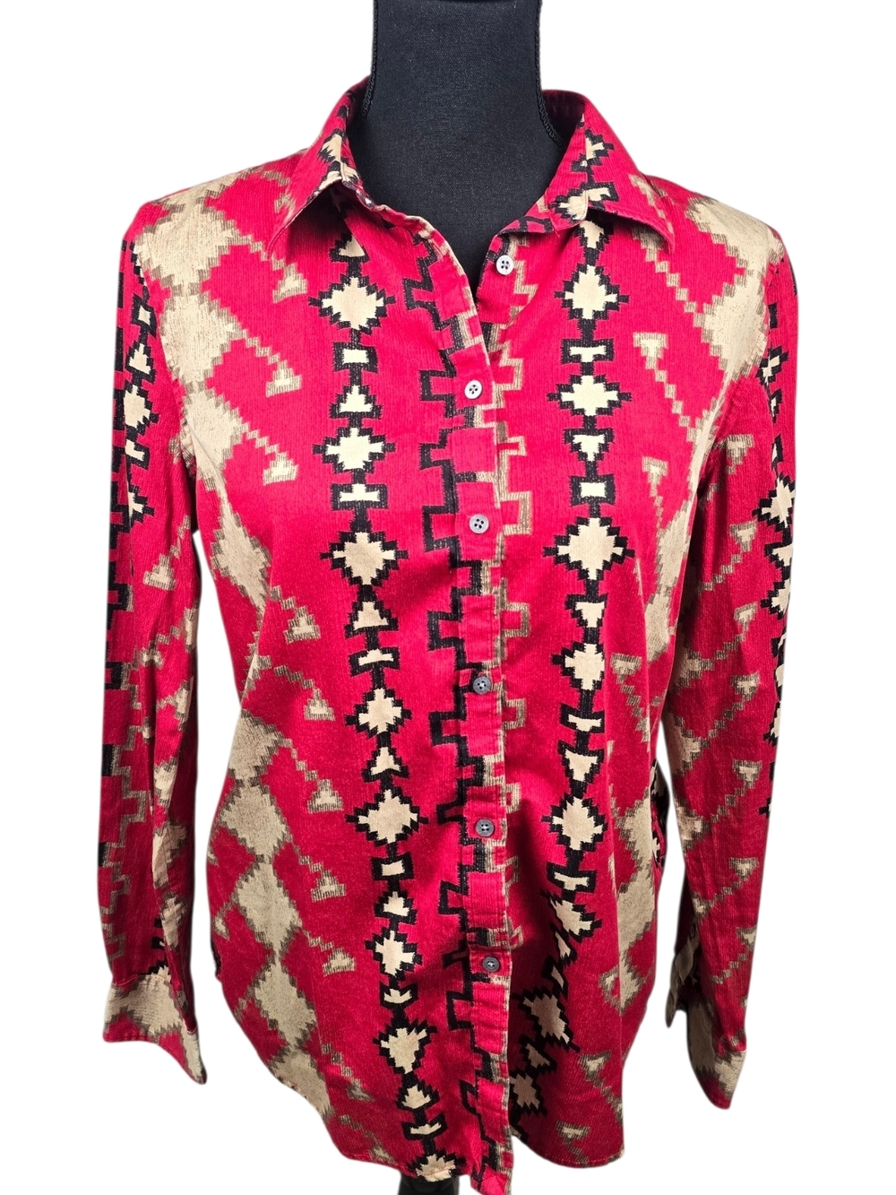 Ralph Lauren Red Geometric Print Shirt